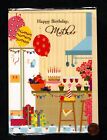Birthday Mother Kitchen Cake Cupcakes Fruit Balloons - Greeting Card W/ TRACKING