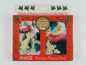 Vintage Coca-Cola Playing Cards Limited Edition 2 Decks In A Collecible Tin 1996 - Picture 1 of 9