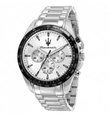 Orologio Maserati Traguardo uomo R8873612049 Cronografo Silver Nero 45mm Watch - Immagine 1 di 2