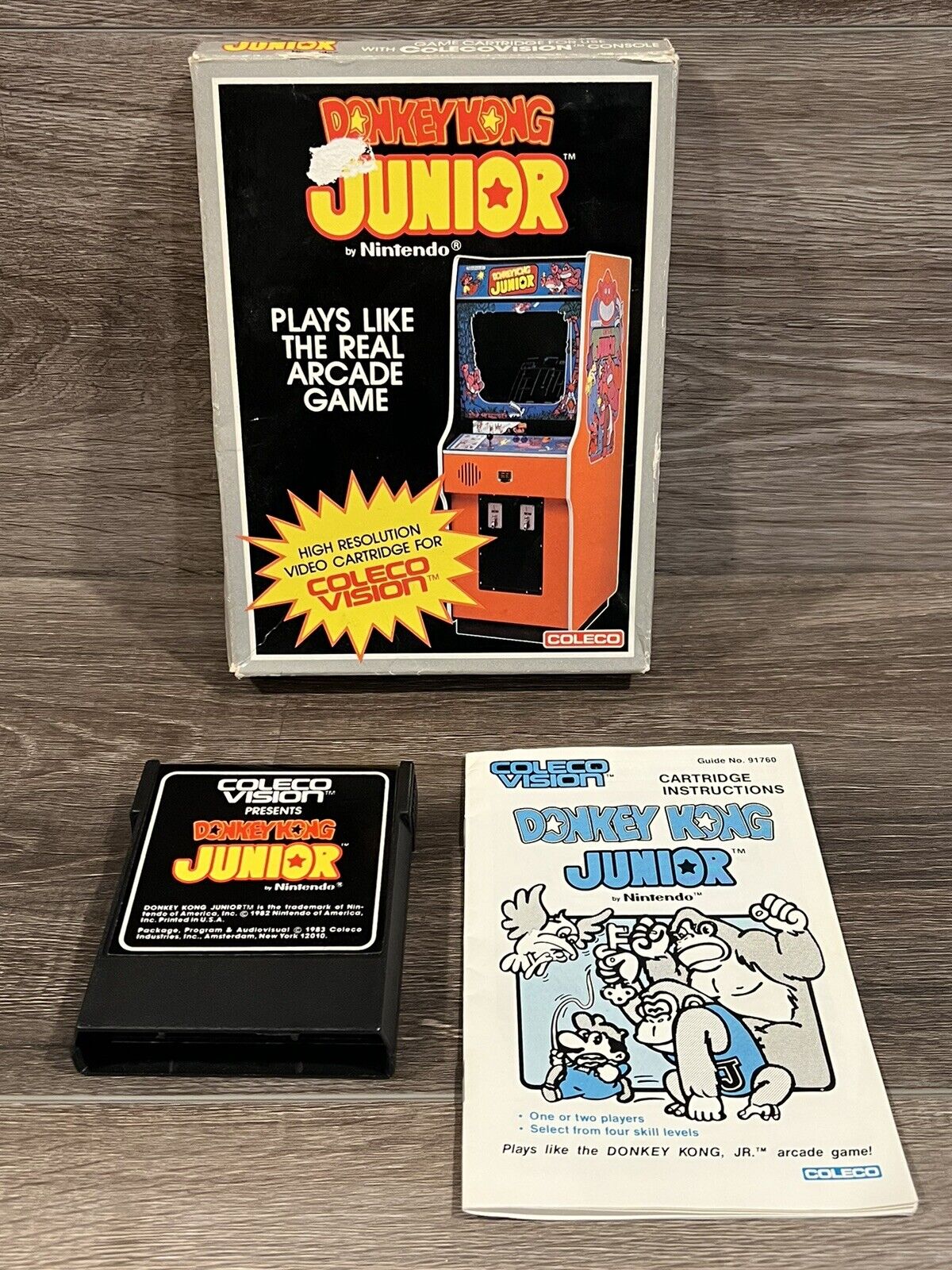 Donkey Kong Jr. (ColecoVision) Game Complete in Box with Manual CIB 1983