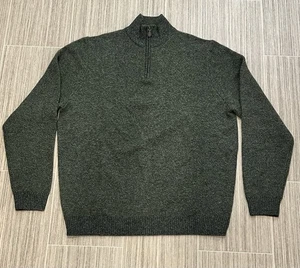 Vintage Brooks Brother Lambswool 1/4 Zip Sweater Green Men’s Size XL - Picture 1 of 5
