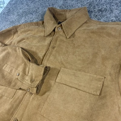 Camisa Bruno Para Hombre M Marrón Gamuza Microfibra Foto 1 de 4