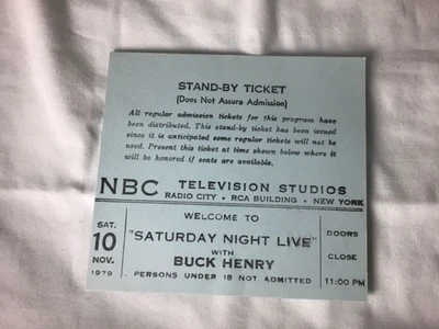 Boleto Buck Henry Saturday Night Live Standby del 10 de noviembre de 1979 original Foto 1 de 2