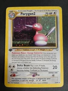 Porygon2 12/64 1ª Edición Juego Pesado - Holo Raro Neo Revelation Pokemon Juego de Cartas Coleccionables - Imagen 1 de 5