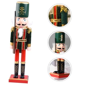 Xmas Nutcracker Xmas Decor Wood Nutcracker Soldier Xmas Party Desktop Ornament - Picture 1 of 12