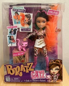 BRATZ CATZ 2012 DOLL YASMIN PINK Boots w/ Pet MISS MEOW Pink Cat Leopard Print - Picture 1 of 4