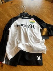 Hurley NWT Rash Guard And Swim Trunks Swim Set | Boys Size 3T UPF 50+ - Picture 1 of 3