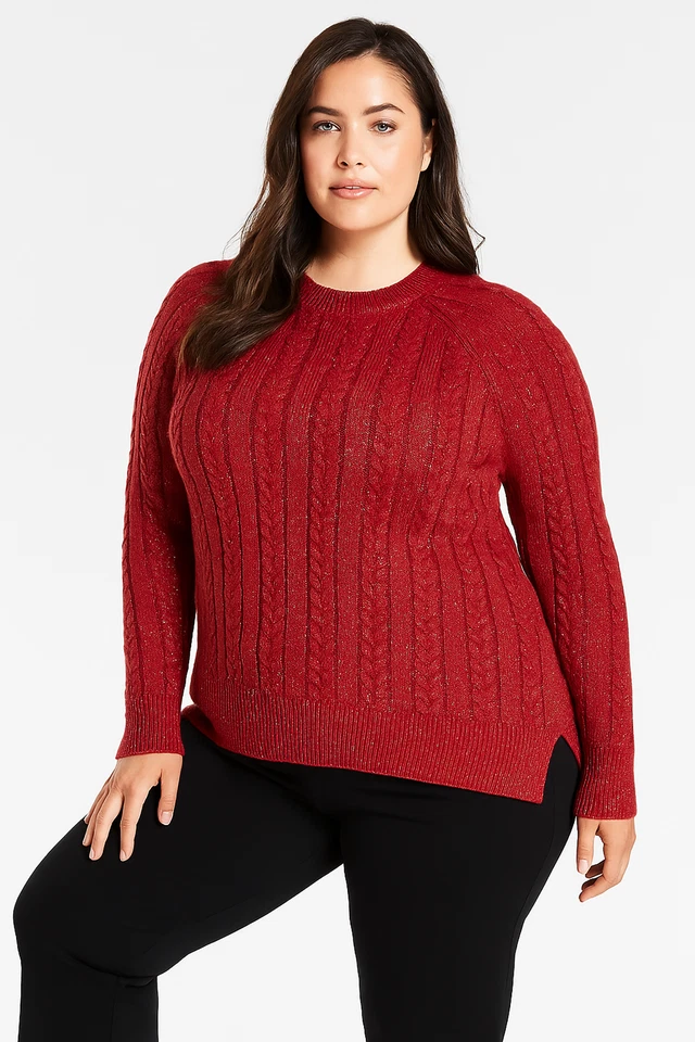 Athleta 3X Bright White Metallic Crossroads Crew Sweater Wool Blend #984562