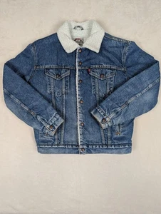 Vintage Levis Jacke Herren 42 L Blau 80er Denim Jeans Trucker Typ 3 Sherpa USA - Bild 1 von 12