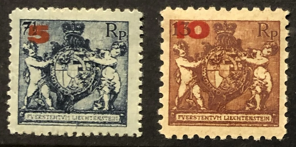 Sobreimpresión con bisagras Liechtenstein 70-71 como nuevo Foto 1 de 1