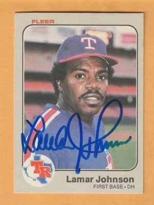 Lamar Johnson Texas Rangers AUTO Signed 1983 Fleer Birmingham Alabama - Image 1 of 2