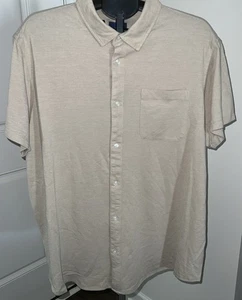 NWT George Short Sleeve Knit Button Up Shirt Mens 2XL Tan - Picture 1 of 10