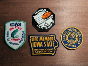 Iowa Vintage Life Member Trap Shooting Patch And Decal.. & Big Fish Award Patch - Picture 1 of 1