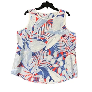 Tommy Bahama Womens XL Islandzone Tropical Leaf Tank Top Resort Vacation Chic - Picture 1 of 8