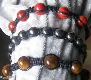 Pulsera coral espuma hematita ojo de tigre ajustable 16cm hasta máx. 30cm * - Imagen 1 de 4