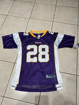 ADRIAN PETERSON #28 MINNESOTA VIKINGS REEBOK NFL FOOTBALL Sewn Jersey Women’s L - Image 1 of 4