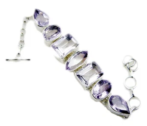 inviting Amethyst 925 Sterling Silver Purple Bracelet genuine wholesales US gift - Picture 1 of 1