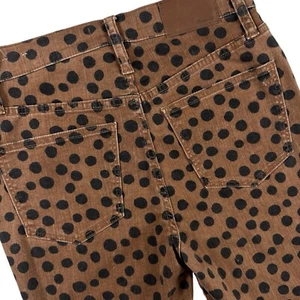 Madewell 10" High-Rise Skinny Jeans Brown Leopard Dots Women's 26 Stretch - Picture 1 of 9