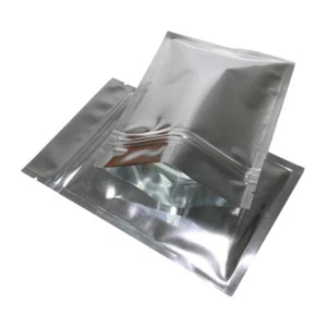 100/500 bolsas de papel de aluminio Mylar resellables con cremallera a prueba de olor plateado brillante bolsa de sello - Imagen 1 de 12