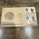 1975 Bicentennial First Day Cover Commemorative Medal Coin w/ Stamps Paul Revere