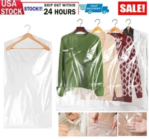 30× Clear Suit Cover Dust-proof Hanging Garment Storage Bag Dress Clothes Coat - Picture 1 of 12