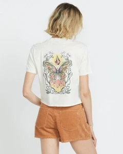 VOLCOM - Womens Pocket Dial T-Shirt - Bone - Casual Short Sleeve Tee - Picture 1 of 3