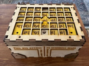 Puzzle Box Codex Silenda Kick-Starter Merchant's Emporium Page On Wood Bx - Picture 1 of 3