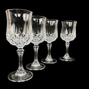 Set of 4 Cristal D'Arques Longchamp Water/Wine Goblets 7 1/2 oz - Picture 1 of 9