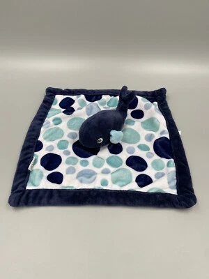 Manta de seguridad para bebé Carters azul oscuro ballena Lovey felpa suave animal de peluche Foto 1 de 4