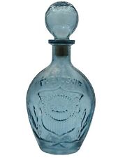 Lord Calvert Blue Glass "Friendship" 1960's Whiskey Decanter Cork Globe Stopper 