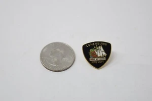 Lunenburg Fire Department Deeds Not Words Lapel Hat Pin Nova Scotia Canada - Picture 1 of 4