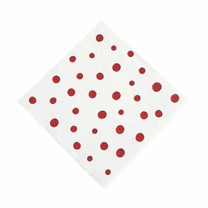 Red Metallic Polka Dot Luncheon Napkins, Party Supplies, 32 Pieces - Picture 1 of 1