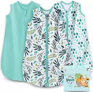 Baby Sleep Sack 0-6 Months - Lightweight 100% Cotton 2-Way Zipper TOG 0.5 Infant - Picture 1 of 12