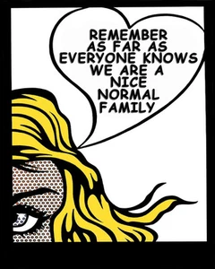 Lichtenstein Stil Normal Familie Pop Art Leinwanddruck 16 x 20 - Bild 1 von 4