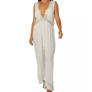 O'Neill Sandie White Crinkle Sleeveless Cover-Up Jumpsuit - Size XS - Bild 1 von 6
