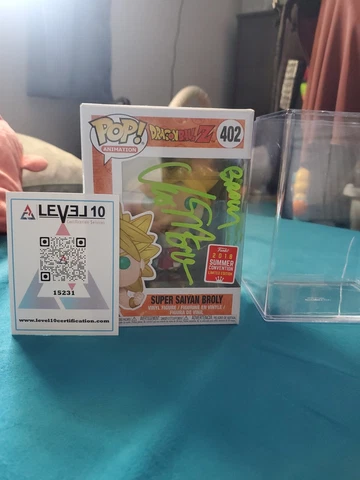 Dragon Ball Z Broly Funko Pop #402 Vic Mignogna Autograph Level10 COA+Quote Cover