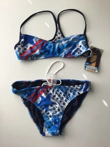 SPEEDO RED, WHITE, & BLUE SWIMSUIT JUNIORS SIZE 10 - Picture 1 of 2