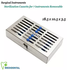 Surgical Sterilization Cassette Of 7 Instruments Removable Dentist Holding Tray - Picture 1 of 2