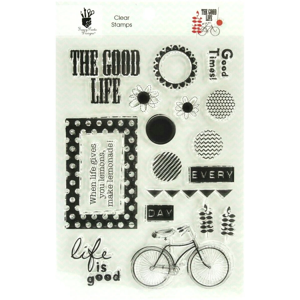 Juego de estampillas acrílicas transparentes The Good Life de Fancy Pants Designs 1652 ¡NUEVO! Bicicleta Foto 1 de 2