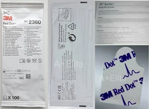 3M RED DOT 2360 Monitoring Electrodes Adhesive Tab Style 1.2x0.8" 100/BG 01/26 - Picture 1 of 1