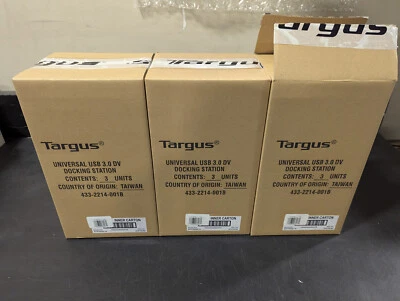 Lote de 9 NUEVAS Estación de Acoplamiento Universal Targus ACP70USZ Doble HD Video HD HDMI y DVI Foto 1 de 3