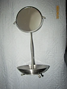 Vintage 1999 Ikea Lillholmen Tabletop Mirror with stand stainless steel vgc - Picture 1 of 5