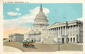 Postal del edificio del Capitolio de los Estados Unidos Washington DC pm 1924 - Imagen 1 de 2