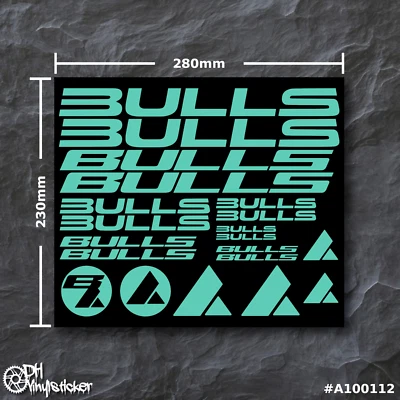 Bulls Sticker Mint (Minze) | Aufklebersatz Set Fahrrad eBike BMX MTB Rahmen - Bild 1 von 4
