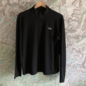 The North Face Men’s Large Lightweight Poly Base Layer Quarter Zip Black - Picture 1 of 12