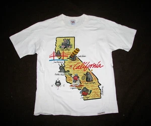 Vintage B. KLIBAN (S) CALIFORNIA Cat T-Shirt (Single-Stitch) by CRAZY SHIRTS - Picture 1 of 5