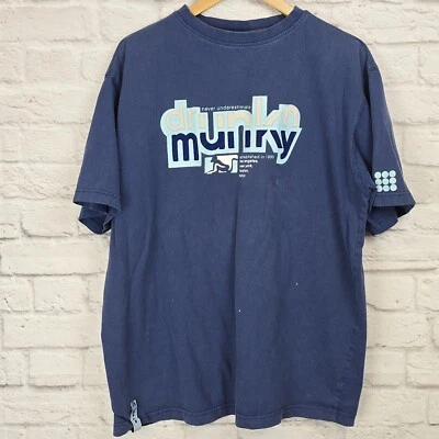 Мужская футболка Drunknmunky XL синяя с графикой 100% хлопок - Изображение 1 из 4