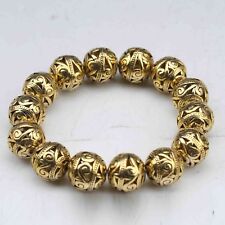 China Tibetan silver gilt Hand Carved Hollow out small ball Bracelet