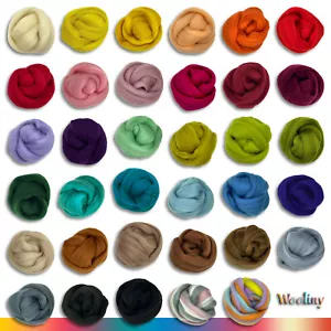 Wooliny 200 g Filzwolle Merinowolle Märchenwolle 35 Farben zur Auswahl - Bild 1 von 71