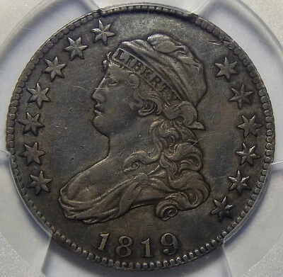 1819 PCGS XF40 LARGE 9 JON D. LUSK COLLECTION CAPPED BUST QUARTER - Image 1 of 4